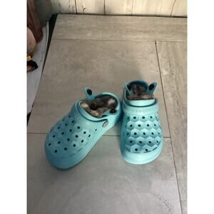 Joybees Child’s Sz 8 Sky Blue/grey Cloud Lined Clog
